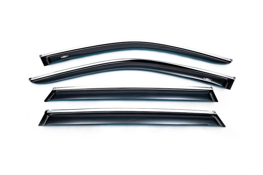 BMW X5 E70 2007-2013 Deflettori finestrini con profilo cromato (4 pz, HIC) Foto 1