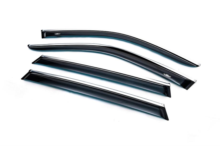 BMW X5 E70 2007-2013 Deflettori finestrini con profilo cromato (4 pz, HIC) Foto 2