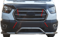 Ford Transit 2014- Cornice Griglia Cromata (2019+, 4 pz, Acciaio Inox) Carmos - Acciaio Inox Turco foto 1