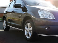 Nissan Qashqai 2010-2014 Tubi Laterali Doppi (2 pz, Acciaio Inox) foto 3