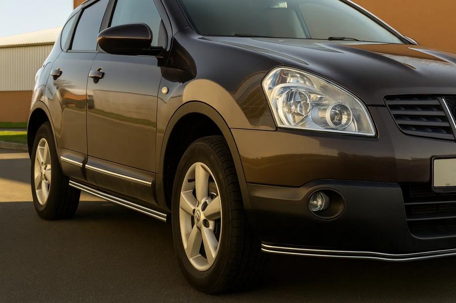 Nissan Qashqai 2010-2014 Tubi Laterali Doppi (2 pz, Acciaio Inox) Image