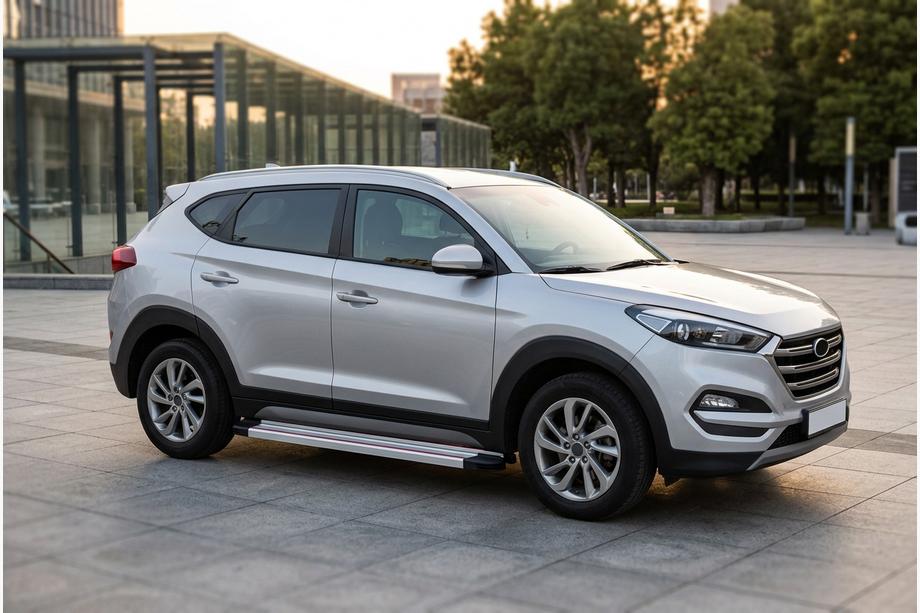 Hyundai Tucson TL 2016-2021 Pedane Laterali Maya Rosso-Grigio (2 pz, Alluminio) Foto 1