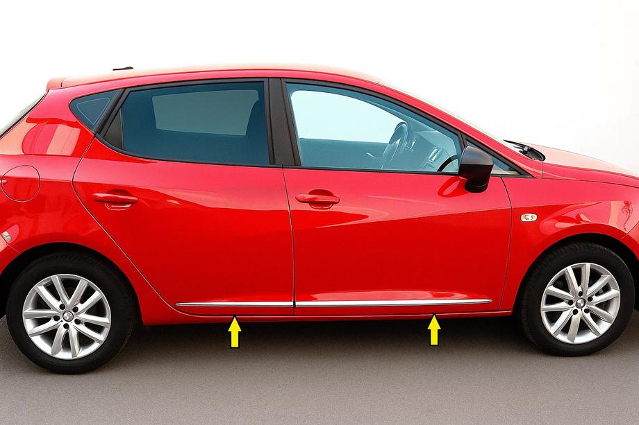 Seat Ibiza 2017- Modanature Porte Cromate (4 pz, Acciaio Inox) Image
