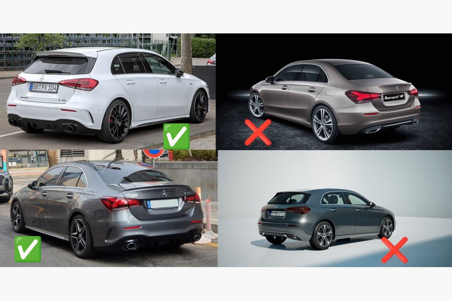 Mercedes A-class W177 2018- Paraspruzzi originali Premium AMG / A35 (4 pz) Foto 3