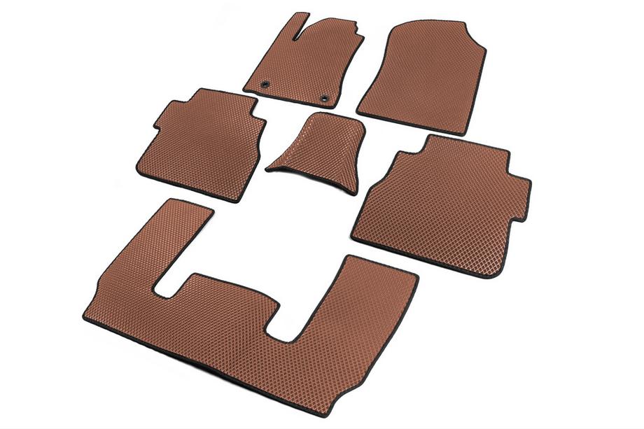 Toyota Sequoia 2007-2022 Tappetini in poliuretano 3 file (EVA, rosso mattone) Foto 2