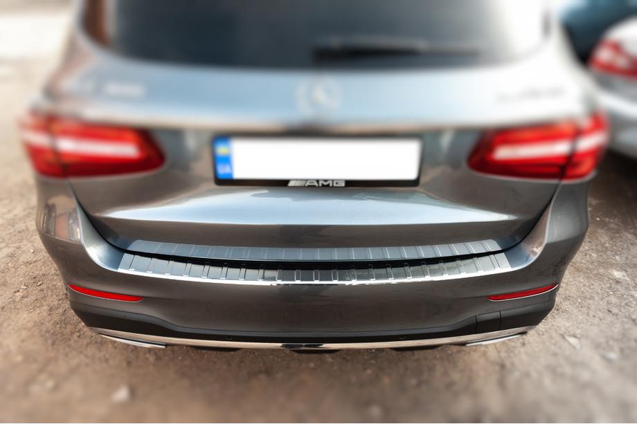 Mercedes GLC X253 2015-2022 Protezione paraurti posteriore Carmos (2015-2019, acciaio inox) Foto 4