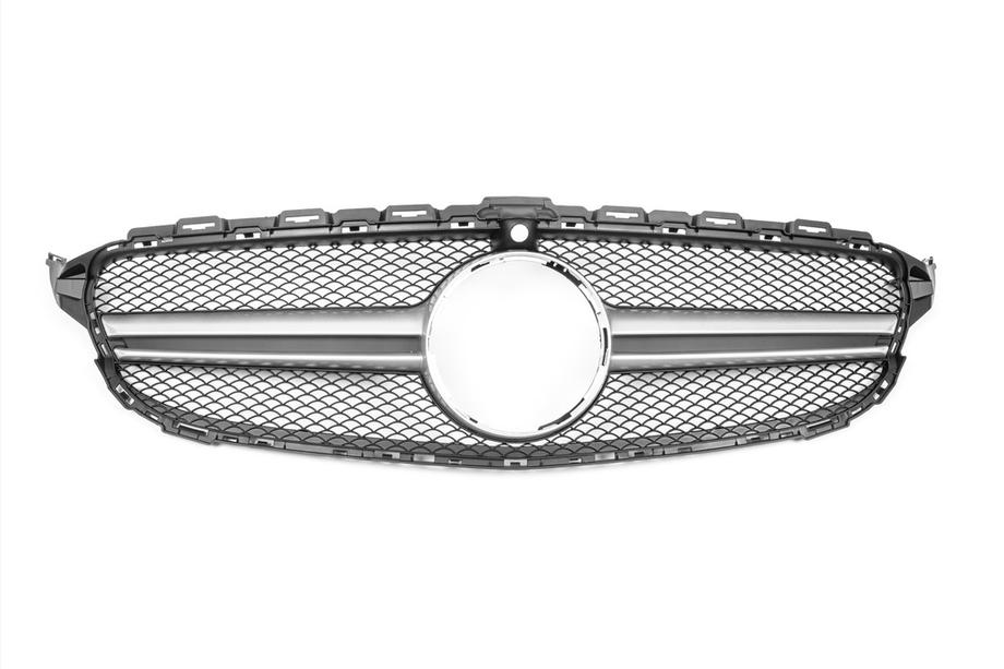 Mercedes C-class W205 2014-2021 Griglia Anteriore AMG Silver (per Avantgarde/AMG-Line/C43 AMG) 2014-2018, con telecamera Foto 2