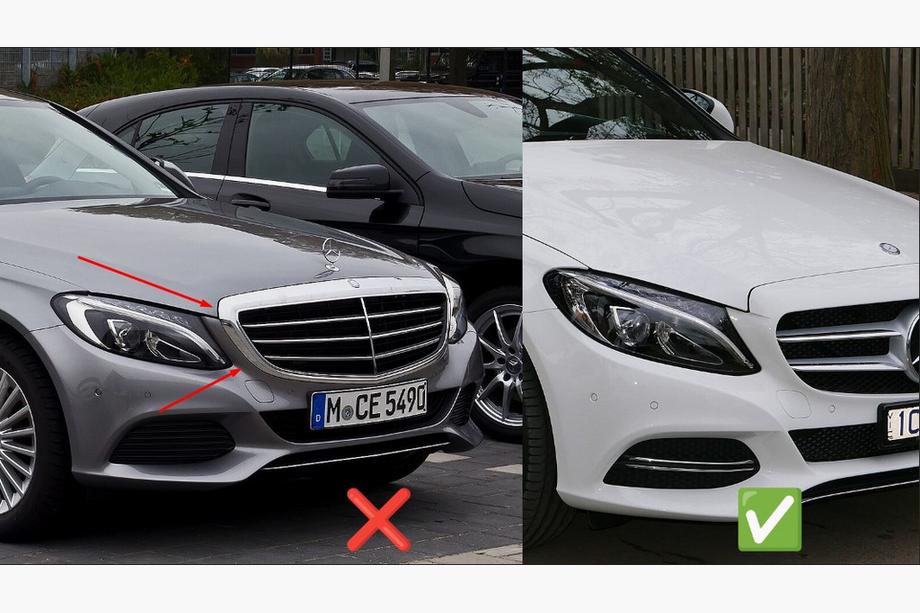 Mercedes C-class W205 2014-2021 Griglia Anteriore AMG Silver (per Avantgarde/AMG-Line/C43 AMG) 2014-2018, con telecamera Foto 4
