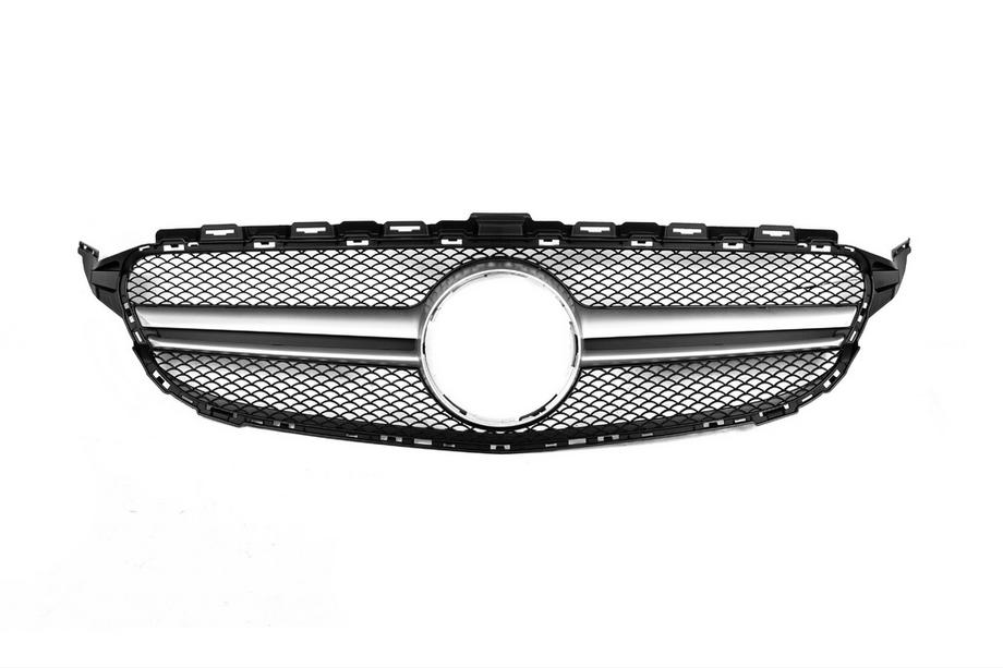 Mercedes C-class W205 2014-2021 Griglia Anteriore AMG Silver (per Avantgarde/AMG-Line/C43 AMG) 2014-2018, con telecamera Foto 7