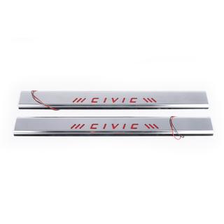 Coperture battitacco rosse (Carmos, 2 pz, acciaio inox) Honda Civic 1995-2001 foto 2