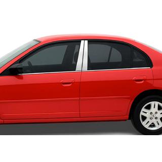 Coperture montanti in acciaio inox (4 pz) Honda Civic Sedan VII 2001-2006 foto 1