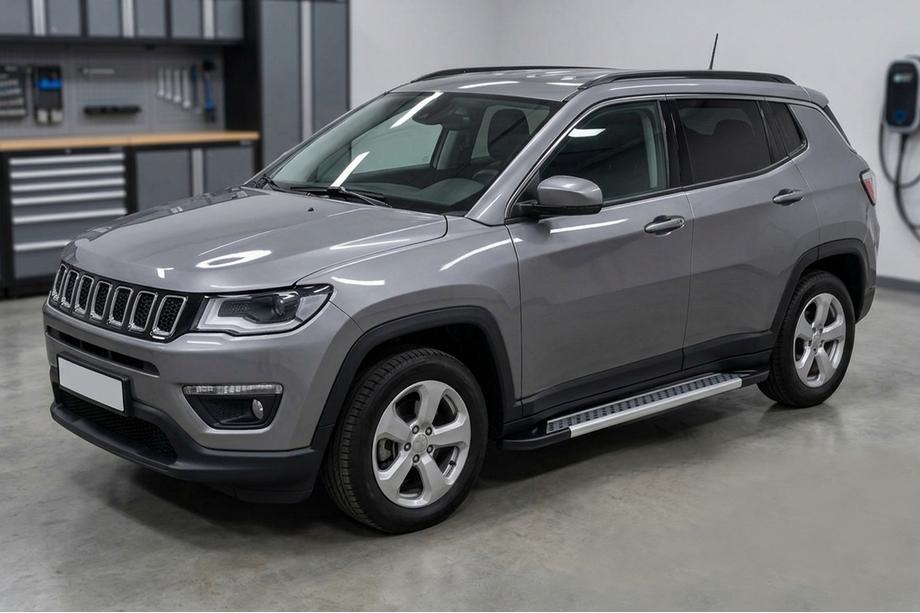 Jeep Compass 2016- Pedane Laterali Vision New Grey (2 pz, Alluminio) Image