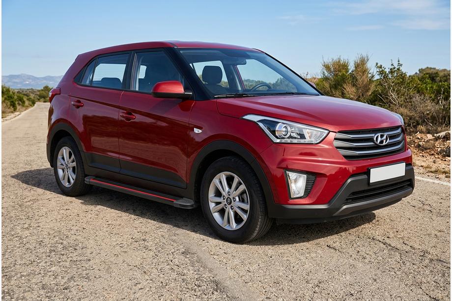 Hyundai Creta 2014-2020 Pedane Laterali Maya Red (2 pz, Alluminio) Foto 1