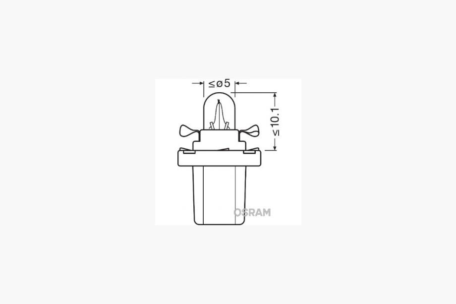 Lampadina Spia Osram 2721MF 1,2W 12V B8,5d 5X10FS Foto 3