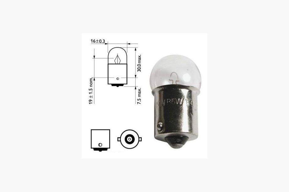 Lampadina Spia Osram 5008 R10W 12V BA15s Foto 2