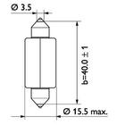 Lampadina Spia Osram 6480 C18W 41mm 24V SV8.5-8 foto 2