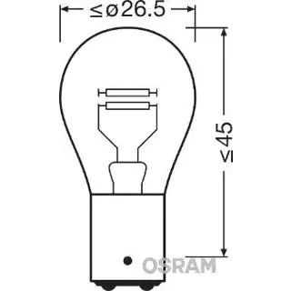 Lampadina Indicatore Osram 7537 P21/5W 24V 21W BA15d foto 2