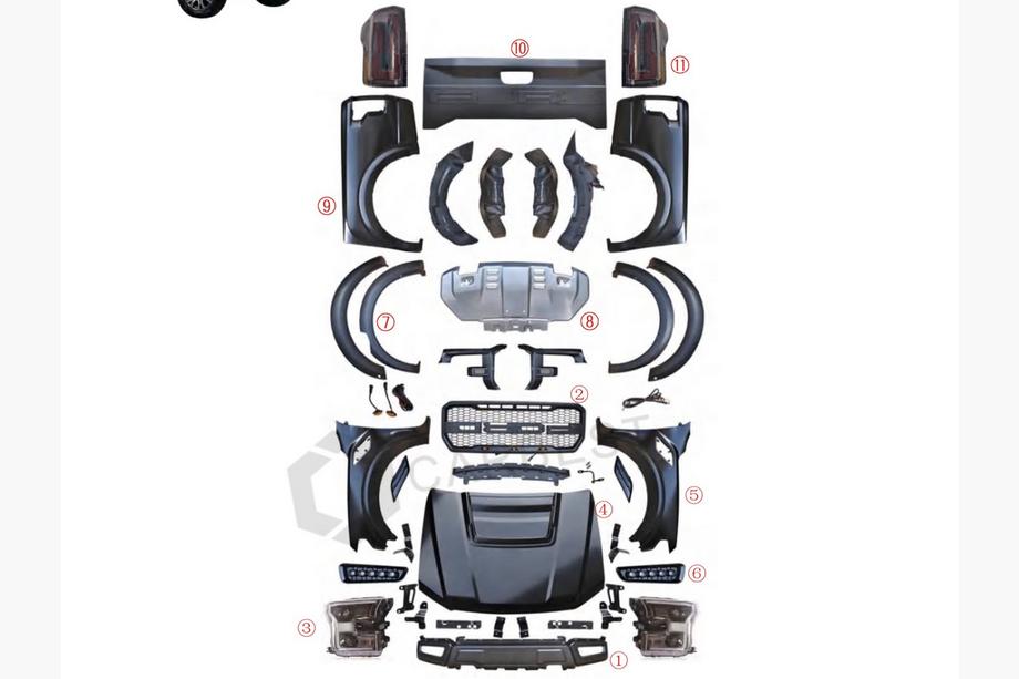 Ford Ranger 2011–2022 Kit Carrozzeria (Design F150 Raptor 2015-2020) Image