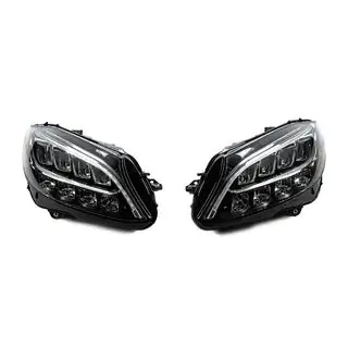 Fari anteriori (2 pz, senza centraline, restyling) Mercedes C-class W205 2014-2021 foto 2