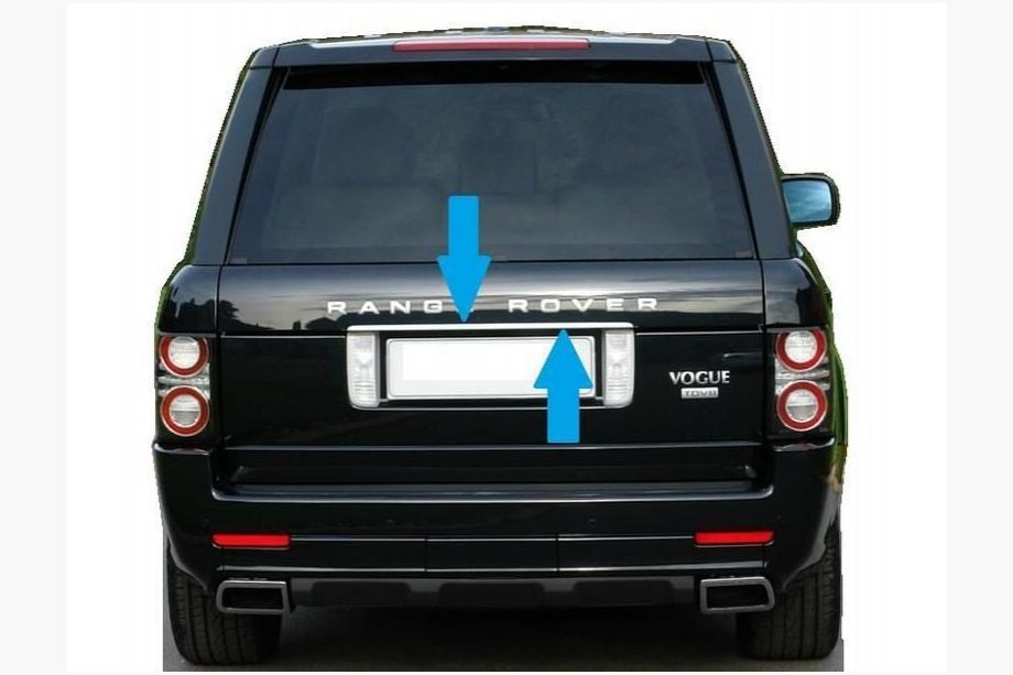 Range Rover III L322 2002-2012 Modanatura cromata sopra la targa (acciaio inox) Foto 1