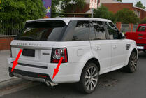 Range Rover Sport 2005-2013 Terminali di scarico V2 (2 pz, acciaio inox) foto 1