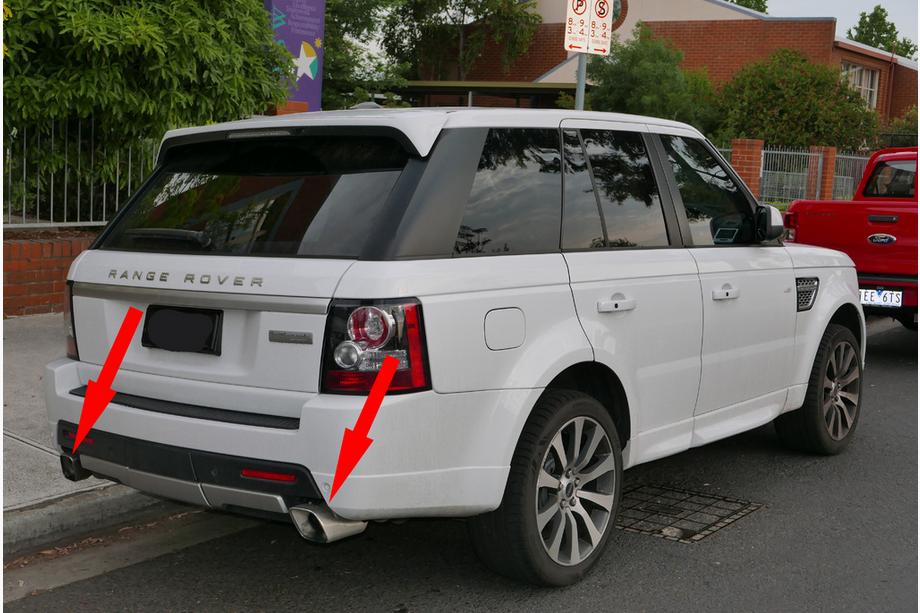 Range Rover Sport 2005-2013 Terminali di scarico V2 (2 pz, acciaio inox) Image