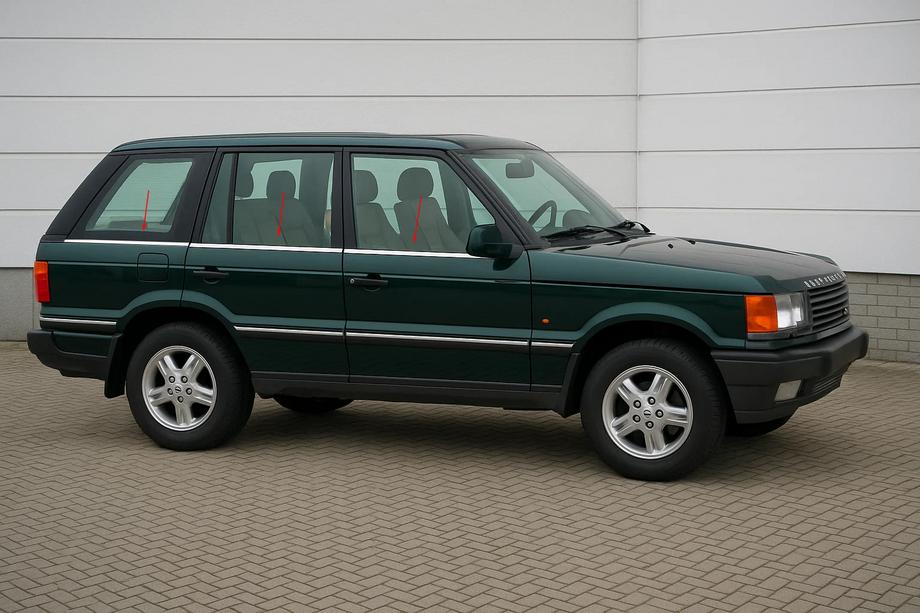 Range Rover II P38A 1997-2002 Cornici inferiori finestrini acciaio inox Image