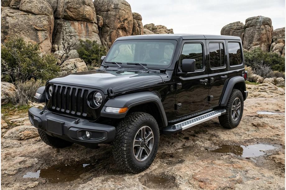Jeep Wrangler 2018- Pedane Laterali Vision New Grey (2 pz, Alluminio) Image