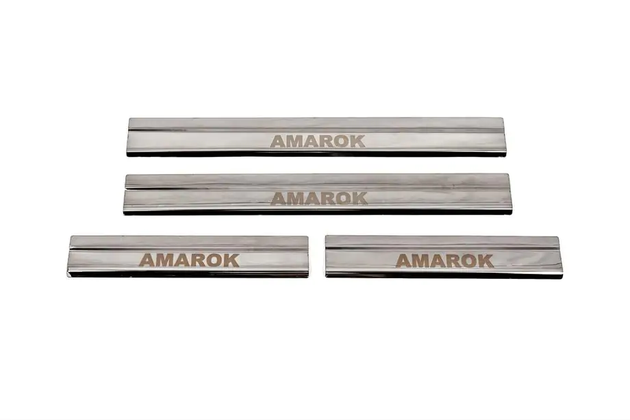 Volkswagen Amarok 2010-2022 Battitacco Carmos V3 (4 pz, Acciaio Inox) Foto 1