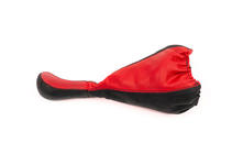 Cuffia cambio universale con pomello (rosso, pelle) foto 2
