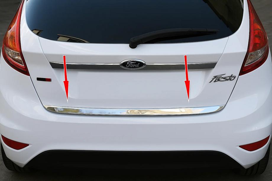 Ford Fiesta 2008-2017 Modanatura bagagliaio acciaio inox Carmos - Acciaio Inox Turco Foto 3