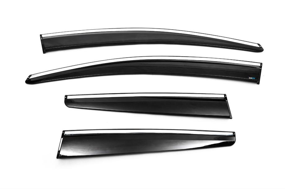 Opel Astra J 2009-2015 Deflettori finestrini cromati con striscia HB/SD (4 pz, Sunplex Chrome) Foto 5