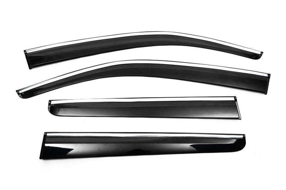 Volkswagen Amarok 2010-2022 Deflettori Finestrini con Modanatura Cromata (4 pz, Sunplex Chrome) Image