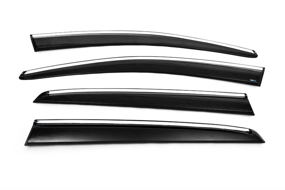 Volkswagen Golf 5 2003-2009 Deflettori Finestrini con Modanatura Cromata (4 pz, Sunplex Chrome) Foto 17