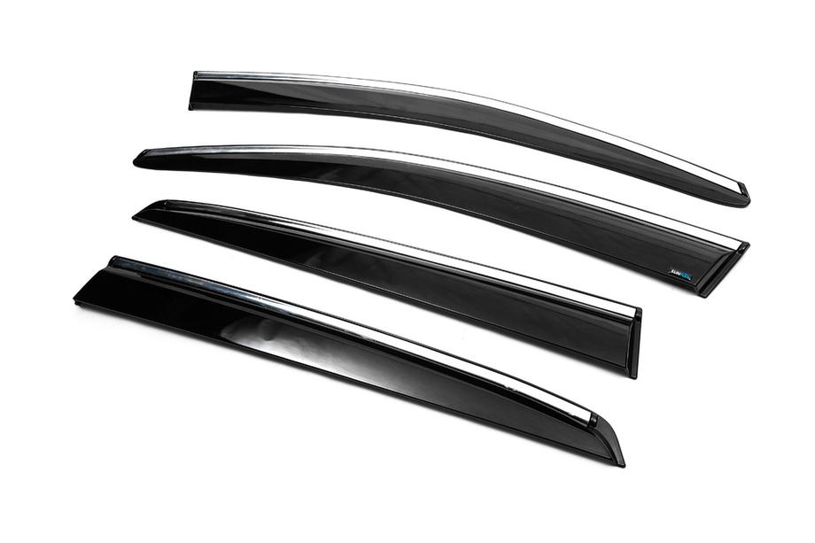 Volkswagen Golf 5 2003-2009 Deflettori Finestrini con Modanatura Cromata (4 pz, Sunplex Chrome) Foto 16