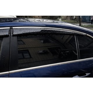 Deflettori Finestrini con Modanatura Cromata (4 pz, Sunplex Chrome) Volkswagen Passat B6 2006-2012 foto 2