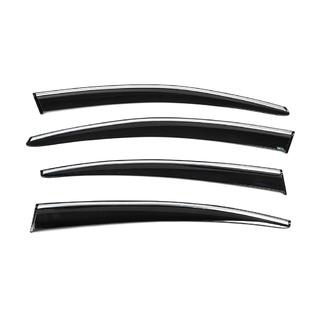 Deflettori Finestrini con Modanatura Cromata (4 pz, Sunplex Chrome) Volkswagen Passat B6 2006-2012 foto 4