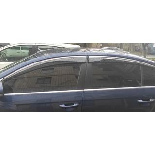 Deflettori Finestrini con Modanatura Cromata SD (4pz, EU, Sunplex Chrome) Volkswagen Passat B7 2012-2015 foto 4