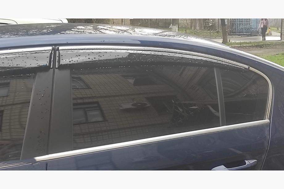 Volkswagen Passat B7 2012-2015 Deflettori Finestrini con Modanatura Cromata SD (4pz, EU, Sunplex Chrome) Foto 3