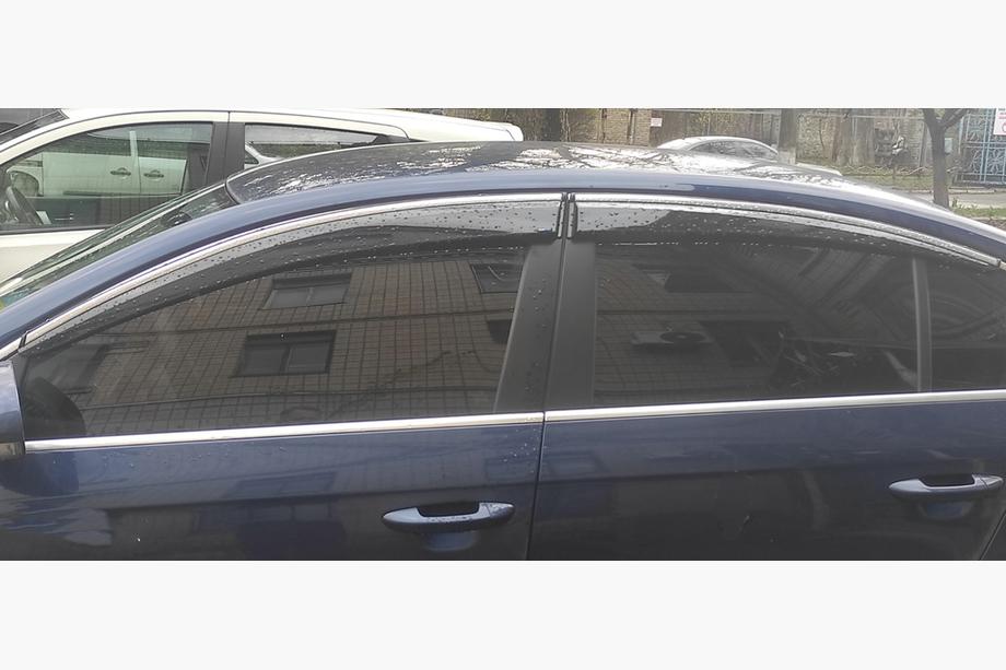 Volkswagen Passat B7 2012-2015 Deflettori Finestrini con Modanatura Cromata SD (4pz, EU, Sunplex Chrome) Foto 4
