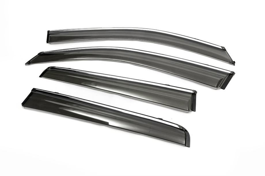 Mitsubishi Outlander 2012-2021 Deflettori finestrini cromati (4 pz, Libao) Foto 3