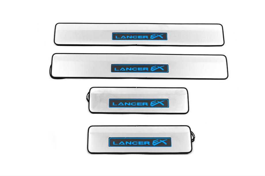 Mitsubishi Lancer X 2008- Battitacco in acciaio inox (Libao Led, 4 pz, acciaio inox) Image