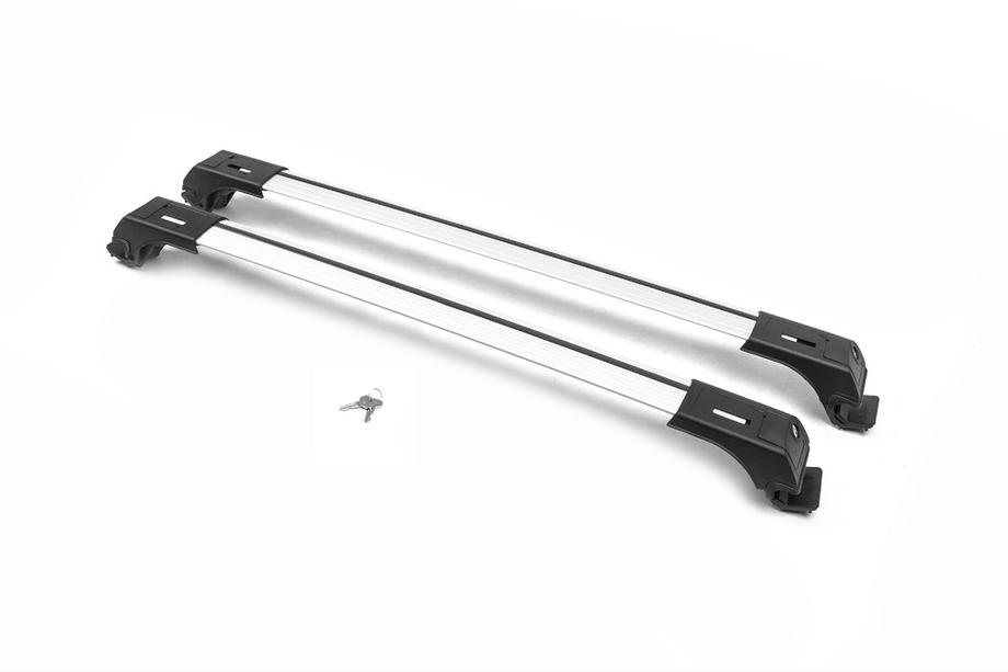 Renault Duster 2008–2017 Barre portatutto per railings con chiave Skybar V1 (2014-2018, 2 pz) 2014-2018, Grigio Foto 2