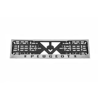 Cornice Targa Cromo Peugeot (1 pz, Acciaio Inox) foto 1