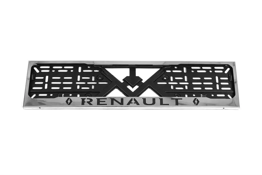 Renault Portatarga Cromo Renault (1 pz, Acciaio Inox) Foto 1