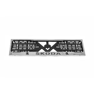 Cornice targa cromo Skoda (1 pz, acciaio inox) foto 2