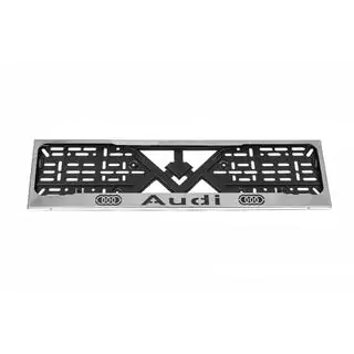 Cornice targa cromata Audi (1 pz, acciaio inox) foto 3