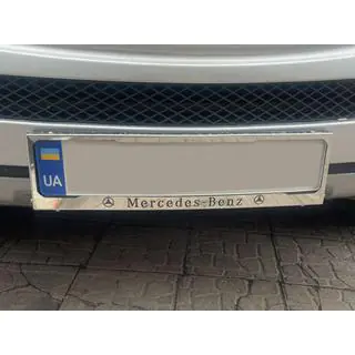 Cornice Targa Cromo Mercedes (1 pz, Acciaio Inox)