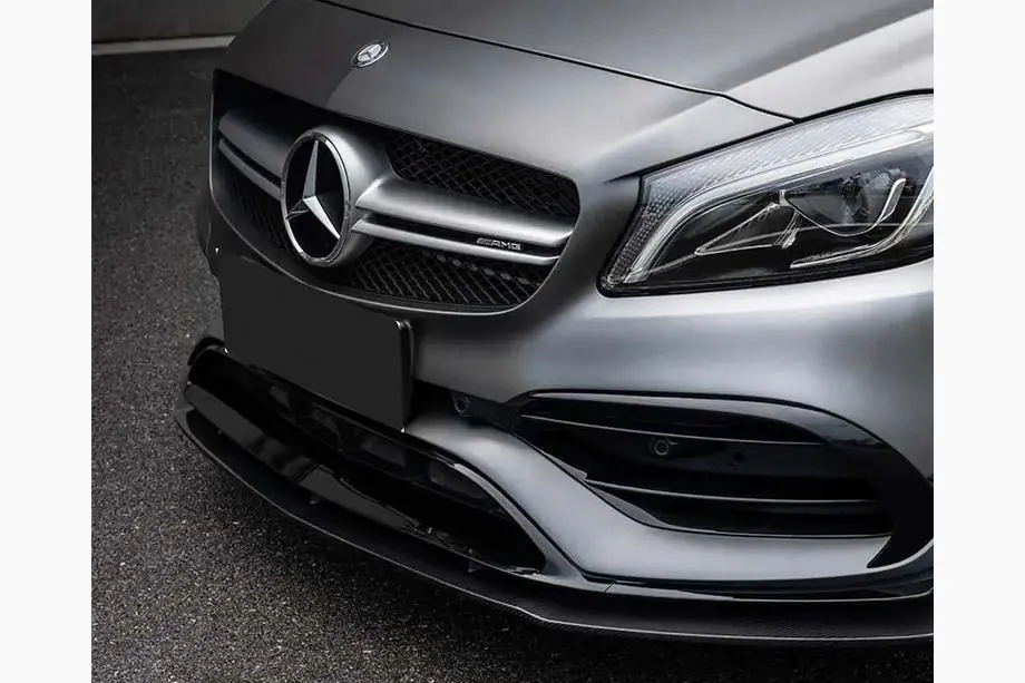 Mercedes A-class W176 2012-2018 Labbro anteriore (per AMG-Line / A45 AMG HB 2016-2018, nero) Foto 2