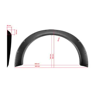 Allargatori passaruota universali UNIV-034 (4 pz, plastica ABS, neri) foto 1